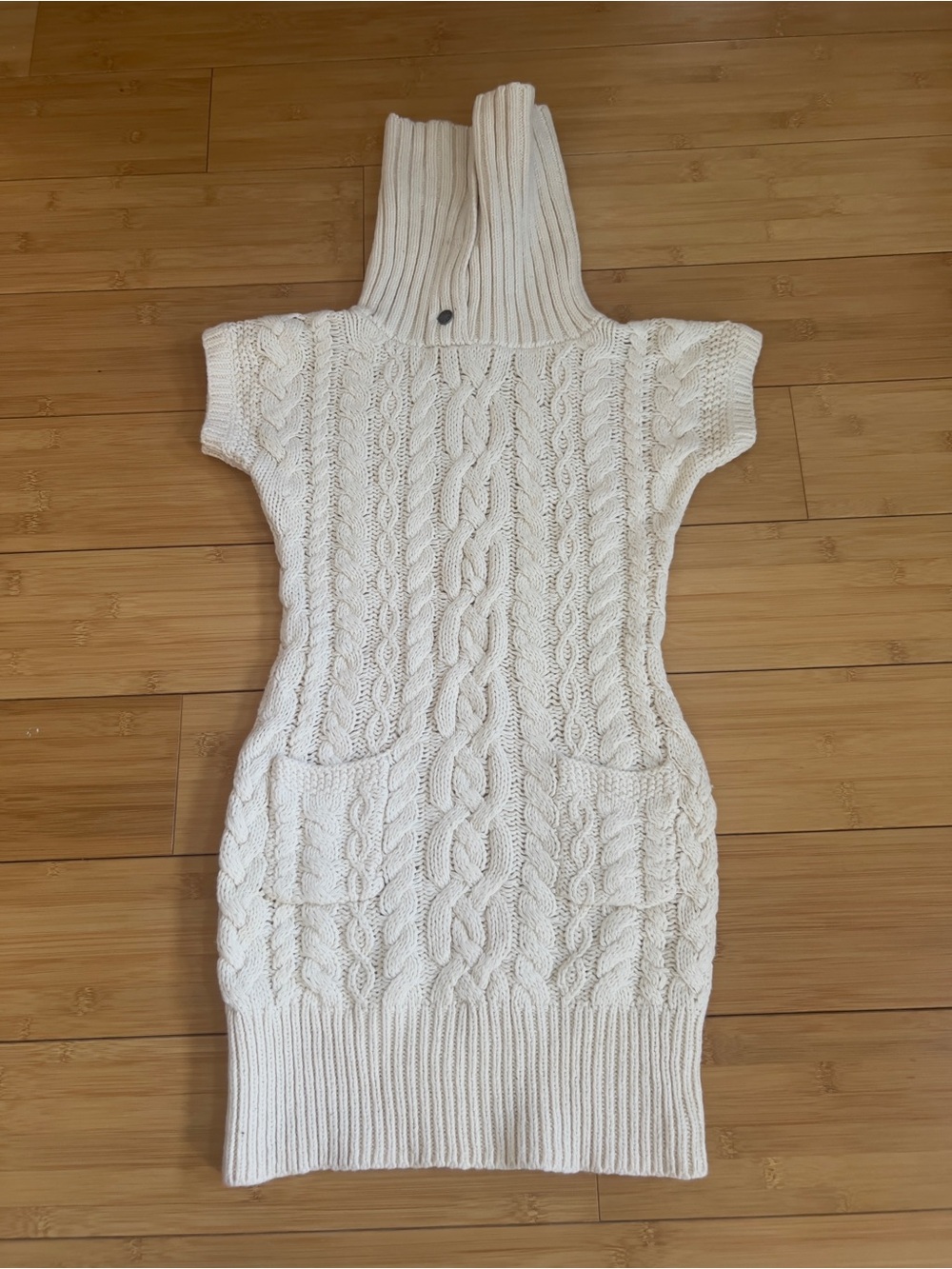 Ralph Lauren Cream Cable Knit Turtleneck Sweater Dress